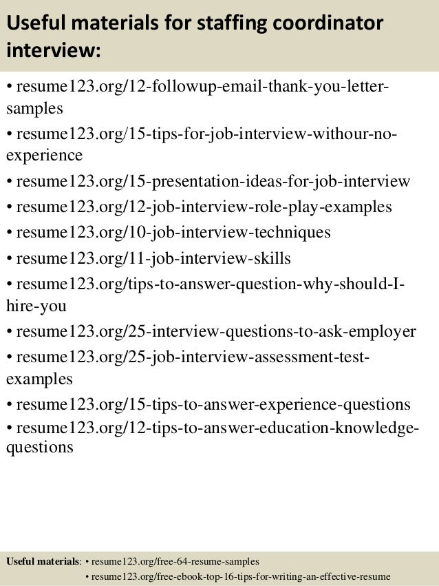 14 useful materials for staffing coordinator