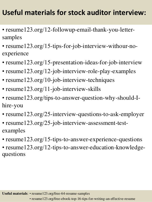 auditor resume samples