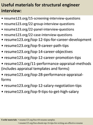 Top 8 structural engineer resume samples | PPTX