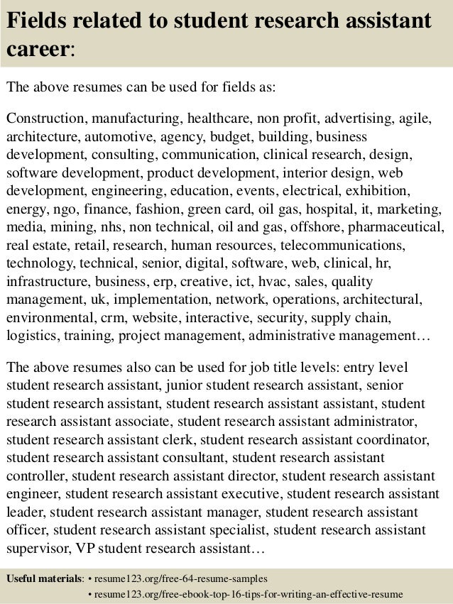 resume research assistant