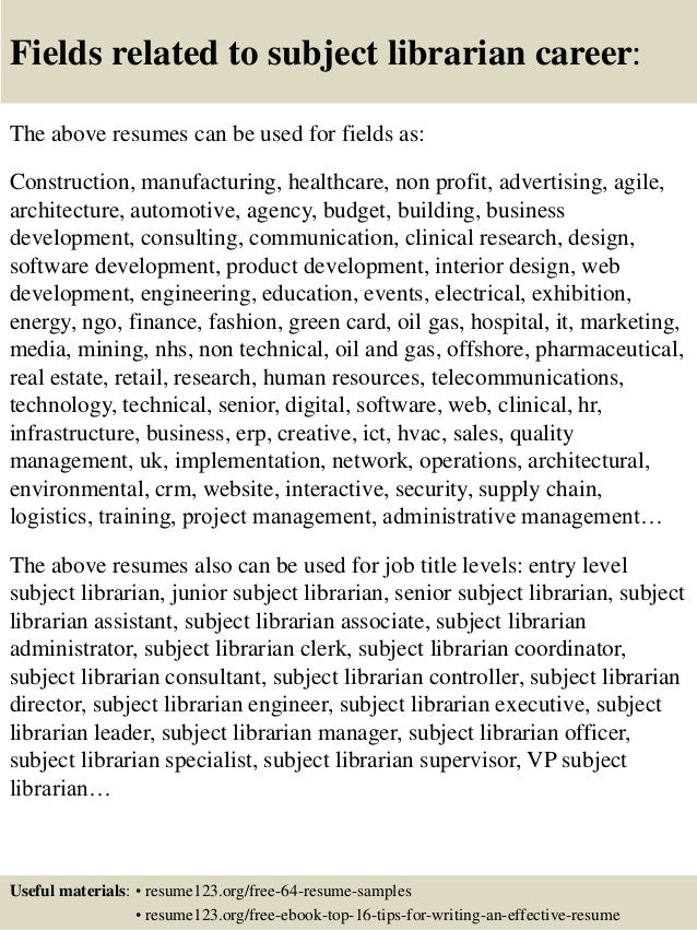 subject for resumes