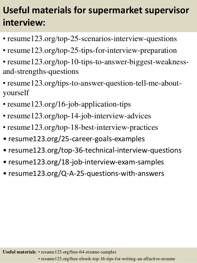 supermarket resume