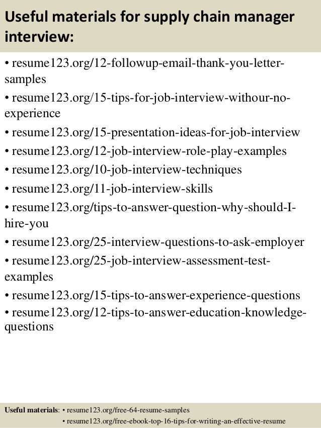 top 8 supply chain manager resume samples