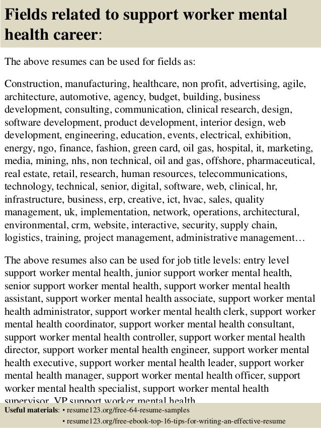top 8 support worker mental health resume samples mental health worker resume