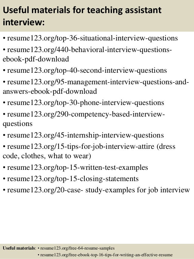 teaching assistant resumes