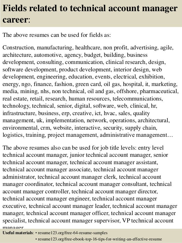 top 8 technical account manager resume samples technical account manager resumes