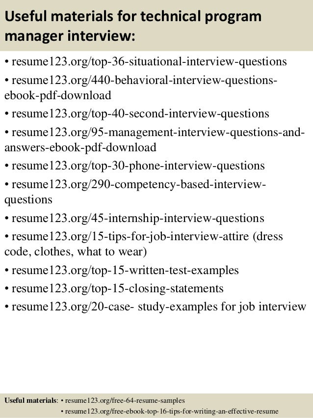 sample resume program manager