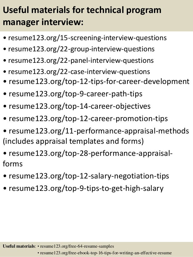 technical program manager resumes
