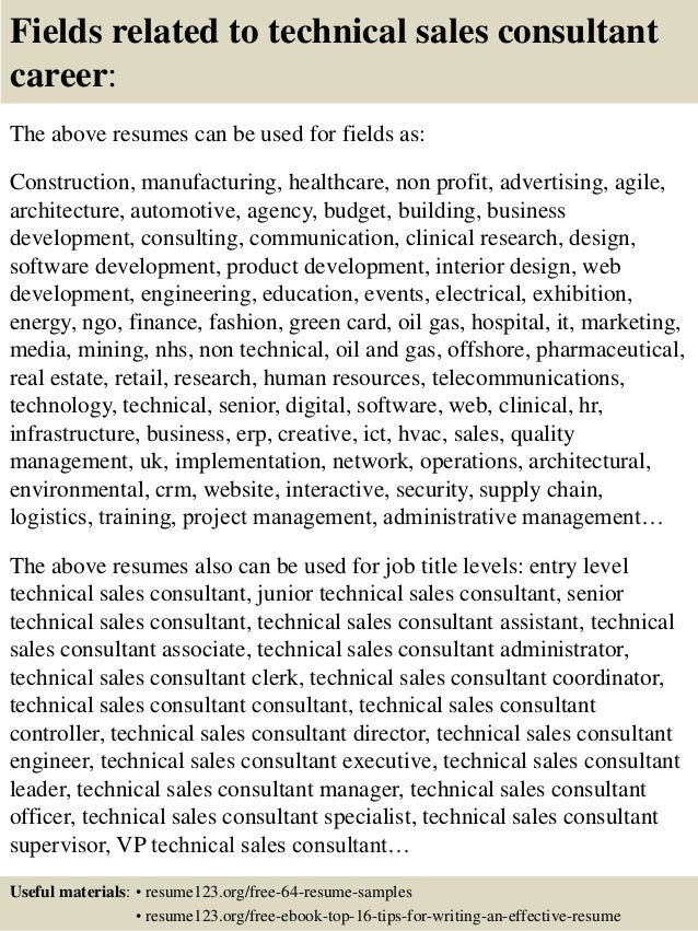 technical sales resumes