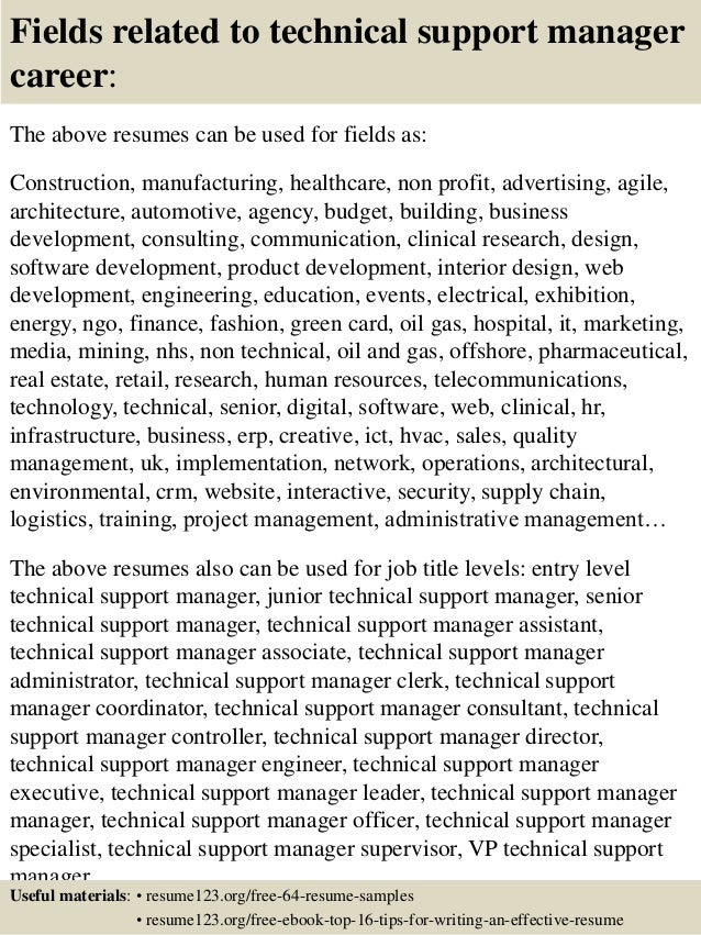 support manager resumes