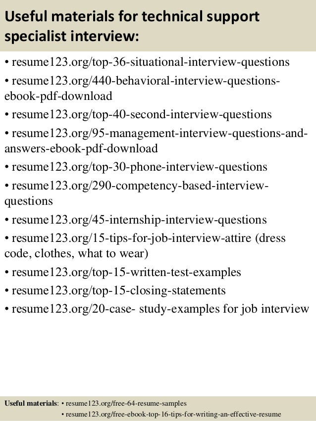 Resume tips for technical support