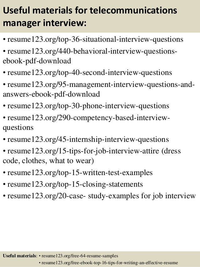 top 8 telecommunications manager resume samples telecommunication resume samples