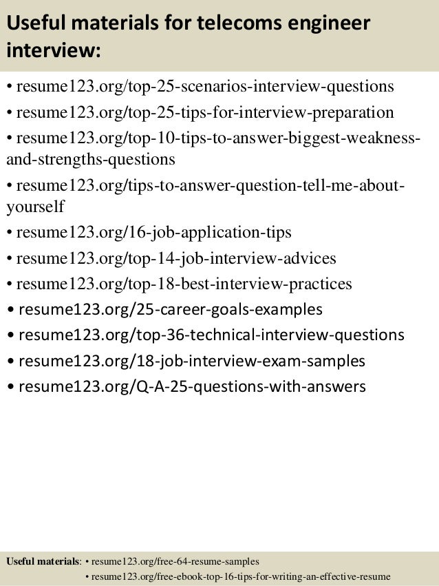 telecom resume samples