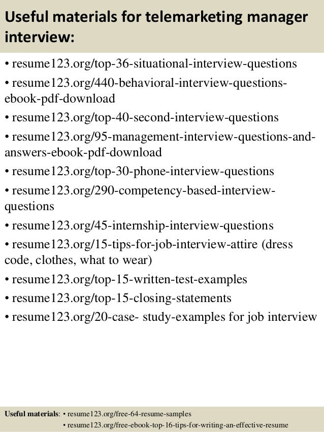 Telemarketing skills resume