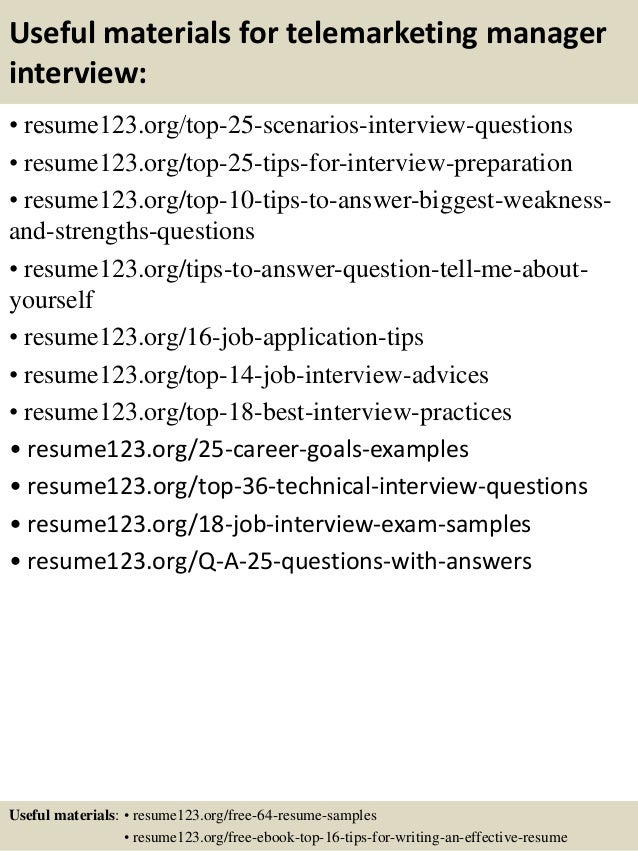 telemarketing resume
