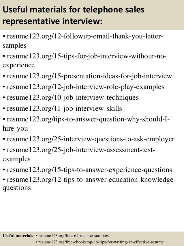 telephone sales representative resume samples