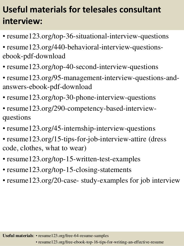 telesales resume samples
