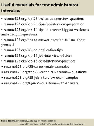 Top 8 test administrator resume samples