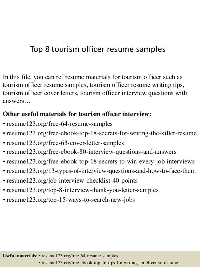 Cover letter for tourism resume