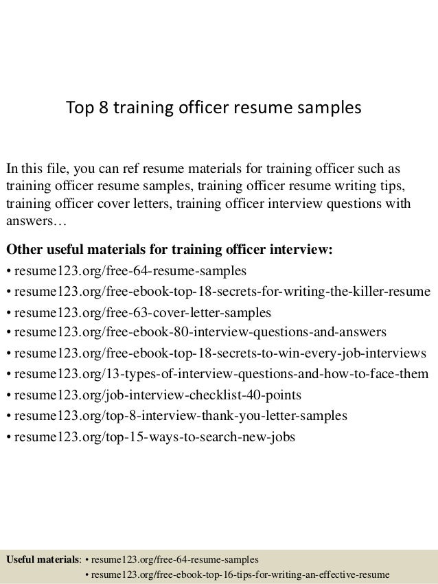 training resume samples