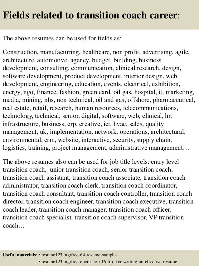 coach resume example