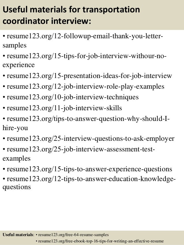 transportation resume