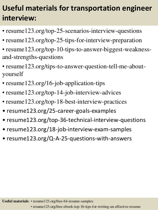 transportation engineer resumes