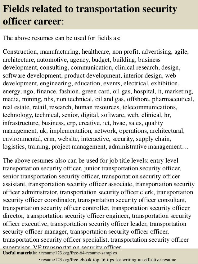 security officer resumes