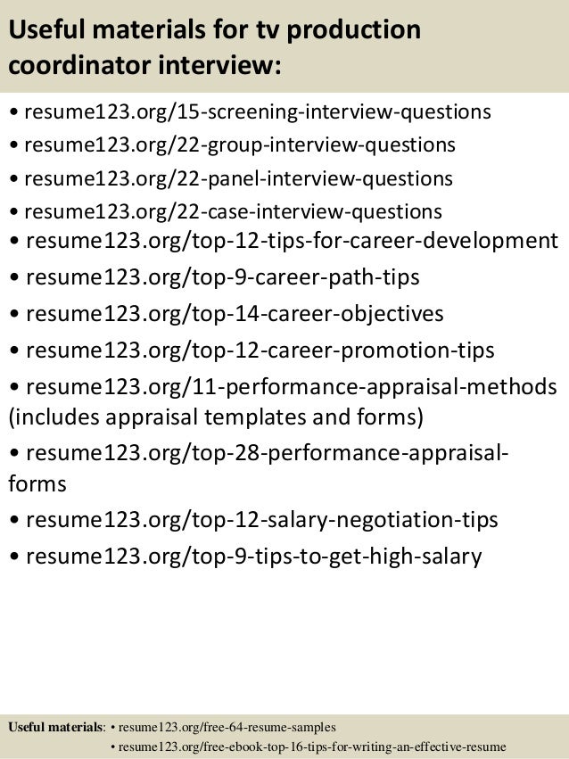 Tv resume objective