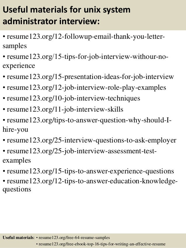 resume sample for system administrator