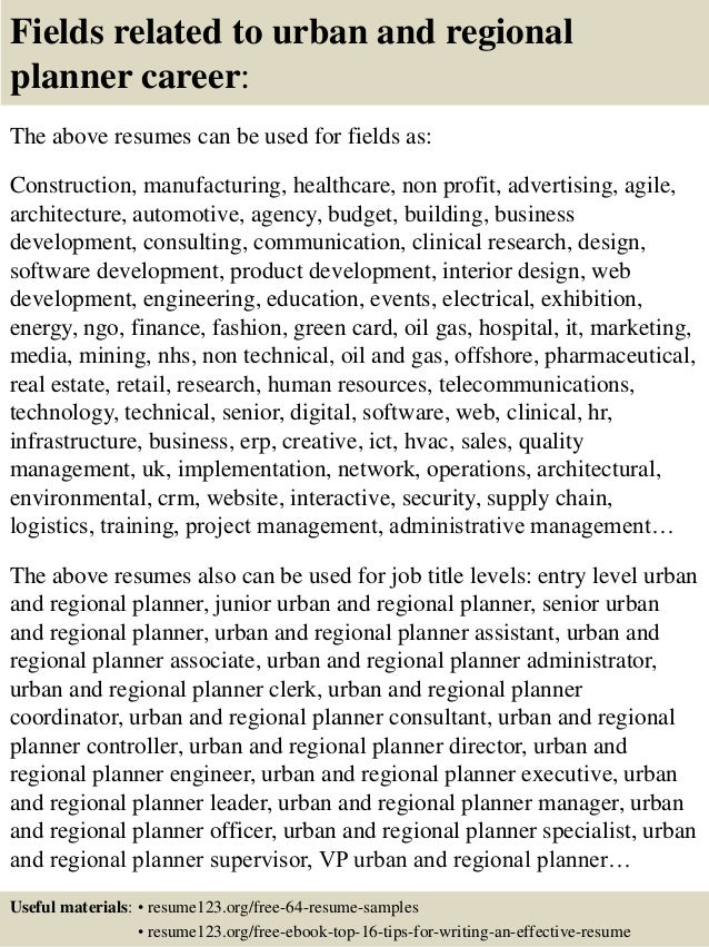 urban planner resumes