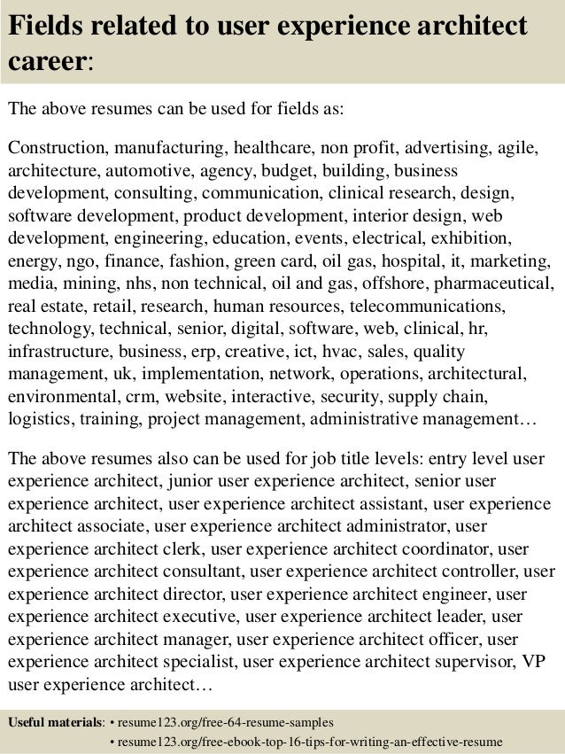 User experience resume samples