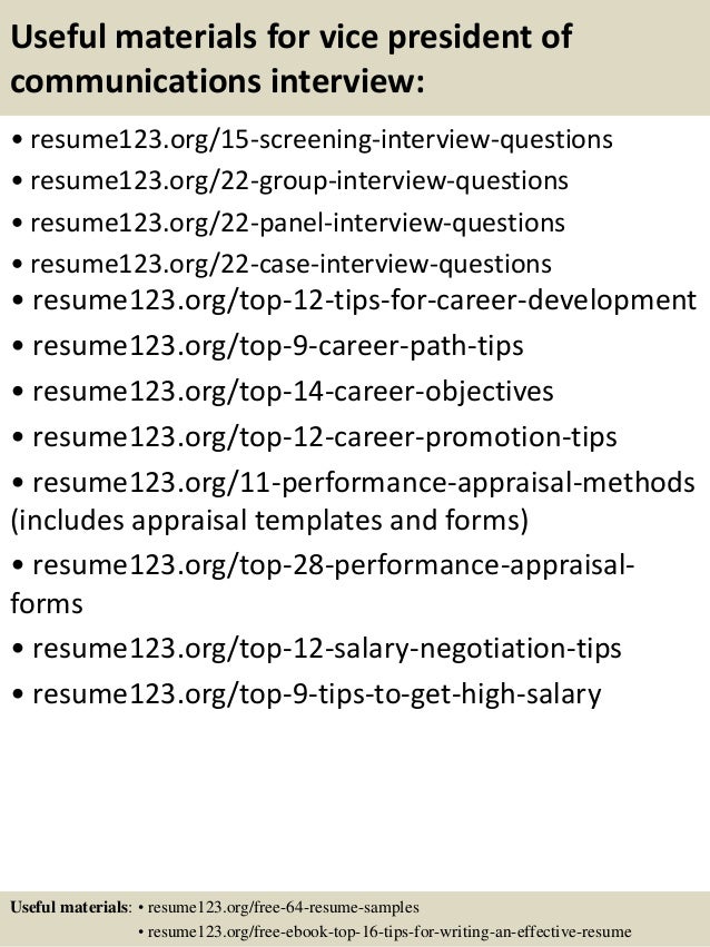 top 8 vice president of communications resume samples vp corporate communication resume