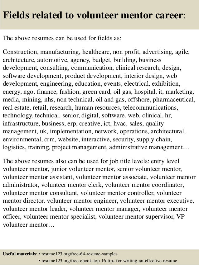 resume volunteer