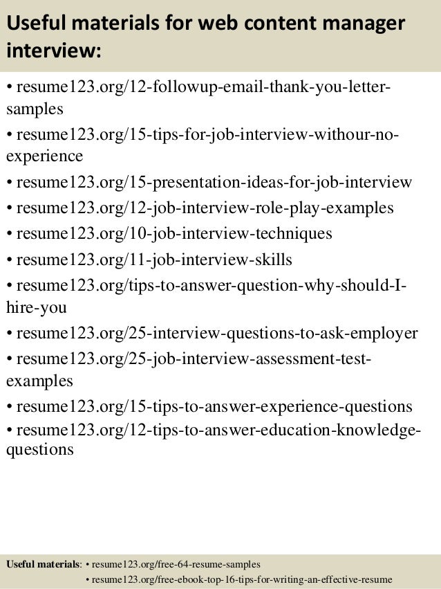 top 8 web content manager resume samples web content manager resumes