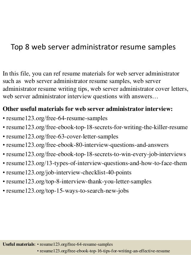 server administrator resumes