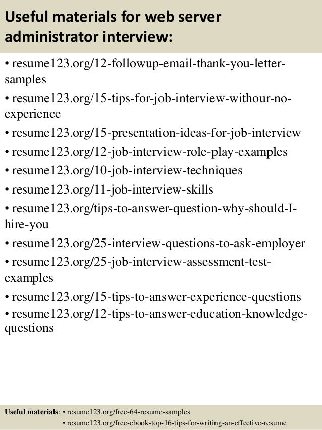 server administrator resumes