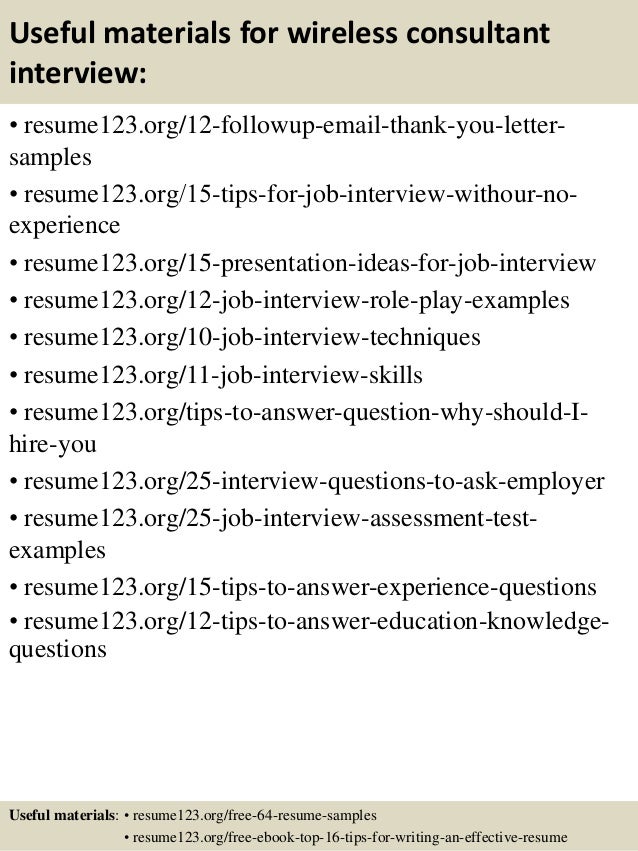 wireless consultant resume