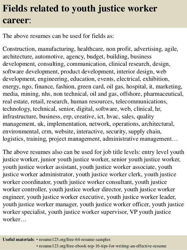 top 8 youth justice worker resume samples youth resumes