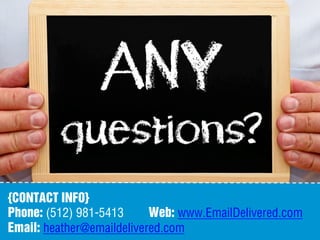 {CONTACT INFO}
Phone: (512) 981-5413 Web: www.EmailDelivered.com
Email: heather@emaildelivered.com
 