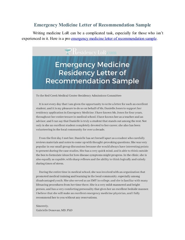 Top 9 Letters Of Recommendation For Medical Residency