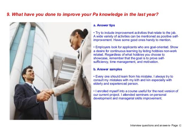 pa interview questions and answers