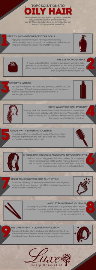 Top 9 Solutions To Oily Hair