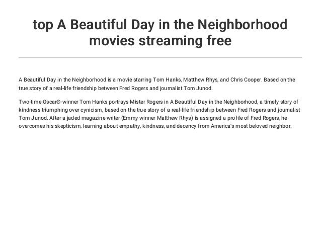 a beautiful day in the neighborhood streaming free