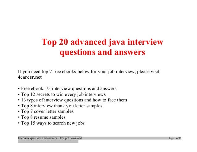 Top advanced java interview questions and answers job 