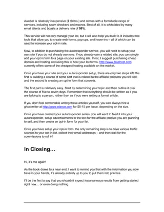 Top affiliate tactics