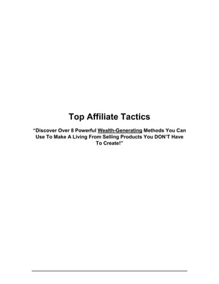 Top affiliate tactics