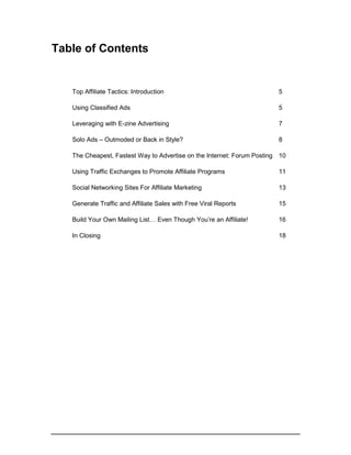 Top affiliate tactics