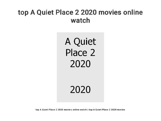 quiet place 2 online streaming