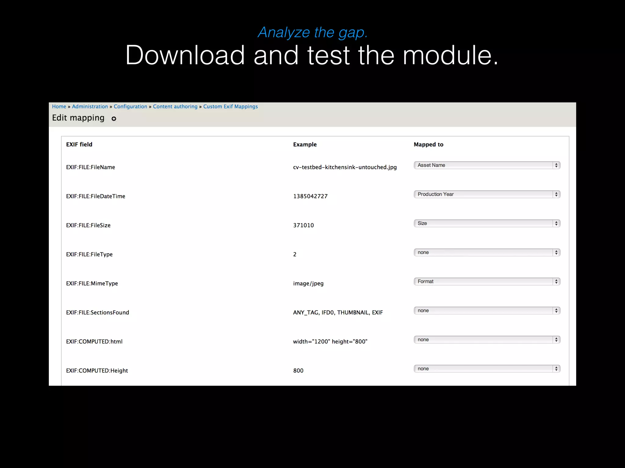 Analyze the gap. 
Download and test the module. 
 